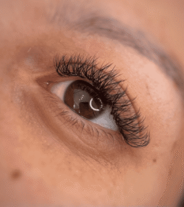 Close-up of eye with long eyelashes