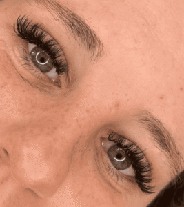 Close-up of eyes with long eyelashes